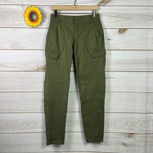 Prana Organic Cotton Women's Olive Green Cargo Pants Utility Style Trousers 4 S